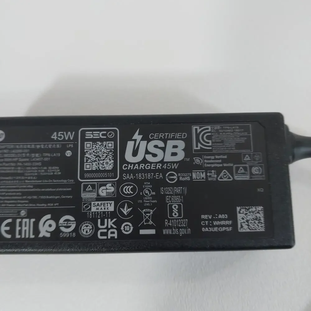 Genuine OEM HP‎ 45W USB-C Type-C Adapter Charger TPN-LA19